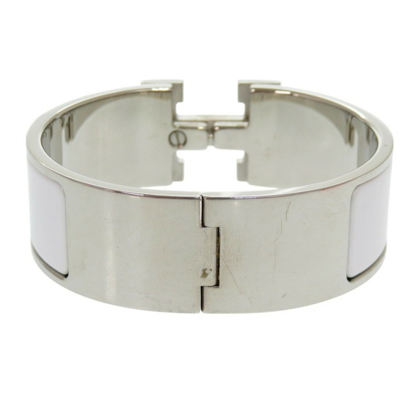 HERMES H Motif Click Clack GM Bracelet Metal White/Silver White - Picture 3 of 5